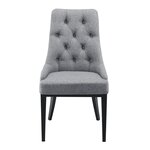 Chaise de salle à manger stylée avec motif chesterfield siège design pieds robustes en métal rembourrage textile 100 x 53 x 60 cm gris clair 03_0005000