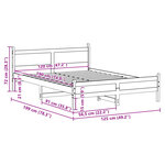 vidaXL Cadre de lit sans matelas cire marron 120x190cm bois pin massif