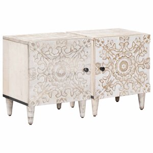 vidaXL Cabinet de chevet 2 Pièces Blanc 40 x 33 5 x 46 cm