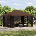 vidaXL Abri de jardin avec parois 4 × 3 m Marron Polyester et Acier