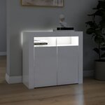 vidaXL Buffet avec lumières LED blanc brillant 80x35x75 cm