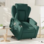 vidaXL Fauteuil inclinable vert foncé tissu