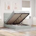 vidaXL Cadre de lit ottoman et matelas gris clair 140x190 velours