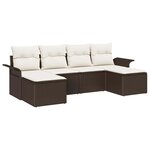 vidaXL Ensemble de canapé de jardin 6 Pièces Marron Poly rotin