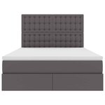 vidaXL Lit avec des lumières à LED avec stockage Gris 140 x 190 cm PVC