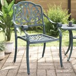 vidaXL Chaises de jardin lot de 2 vert aluminium coulé