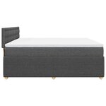 vidaXL Sommier à lattes de lit avec matelas Gris foncé 200x200cm Tissu