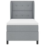 vidaXL Lit à ressorts avec matelas Gris clair 90x190 cm Tissu