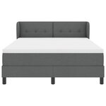 vidaXL Lit boxspring avec matelas Gris foncé 160 x 200 cm tissu