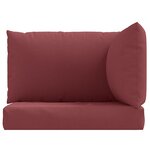 vidaXL Coussins de palette lot de 3 rouge bordeaux mélangé tissu