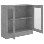 vidaXL Armoire à vitrine Gris béton 82 5x30 5x80 cm Bois d'ingénierie