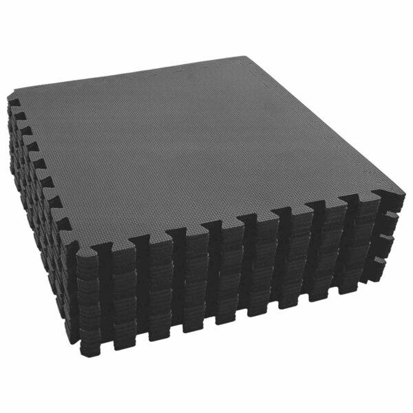 vidaXL Tapis de sol de piscine 24 Pièces Noir 8 64 ㎡ Mousse EVA