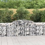 vidaXL Paniers à gabions arqués 2 Pièces 300x50x80/100 cm fer galvanisé