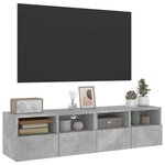 vidaXL Meubles TV muraux 2 Pièces gris béton 60x30x30cm bois d'ingénierie