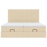 VidaXL Cadre de lit ottoman avec matelas crème 180x200 cm tissu