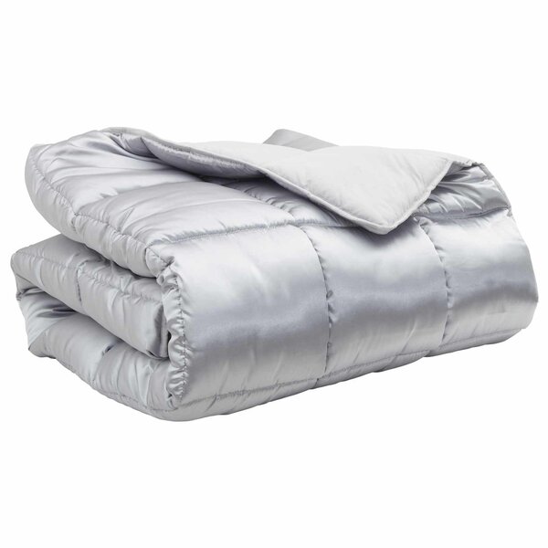 vidaXL Duvet d'hiver Argenté 200 x 135 cm Satin et Microfibre