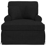 vidaXL Chaise lounge avec jupe Noir 91 x 157 x 91 cm tissu