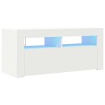 vidaXL Meuble TV avec lumières LED blanc 90x35x40 cm