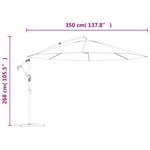 vidaXL Parasol en porte-à-faux avec mât Aluminium 350 cm Terre cuite