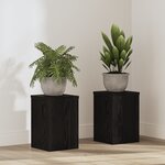 vidaXL Supports de plantes 2 Pièces Chêne noir 20x20x30 cm Bois agencé