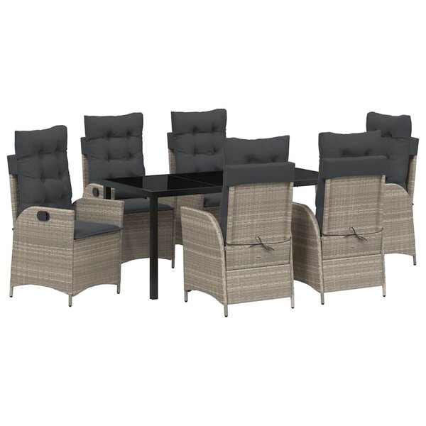 vidaXL Ensemble de salle à manger pour jardin 7 Pièces Gris clair