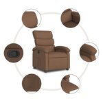 vidaXL Fauteuil inclinable Marron Tissu