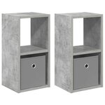 vidaXL Table de chevet 2 pc Gris béton 25 5 x 22 x 49 5 cm