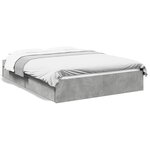 vidaXL Cadre de lit avec tiroirs sans matelas gris béton 120x200 cm