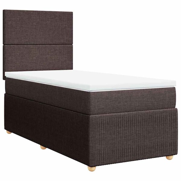 vidaXL Sommier à lattes de lit avec matelas Marron foncé 80x200 cm