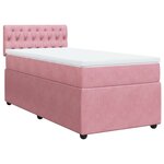 vidaXL Sommier à lattes de lit avec matelas Rose 100x200 cm Velours