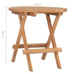 vidaXL Mobilier à dîner d'extérieur pliable avec coussin 3 Pièces Teck