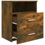 vidaXL Table de chevet Chêne fumé 50x32x60 cm