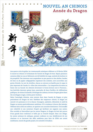 Document philatélique - Nouvel an Chinois - Année du dragon