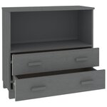 vidaXL Buffet HAMAR Gris foncé 85x35x80 cm Bois massif de pin