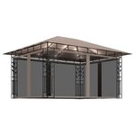 vidaXL Tonnelle avec moustiquaire et lumières LED 4x3x2 73 m Taupe