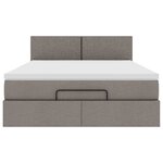 vidaXL Lit ottoman avec matelas taupe 140x200 cm tissu