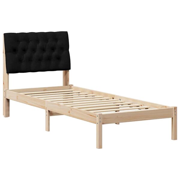 vidaXL Cadre de lit avec tête de lit rembourrée Marron 80 x 200 cm