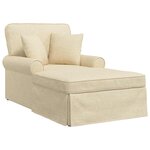 vidaXL Chaise lounge avec jupe Crème 91 x 157 x 91 cm tissu