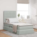 vidaXL Lit avec rangement et matelas Gris clair 90 x 200 cm Velours