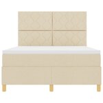 vidaXL Lit Box Spring avec matelas crème 160x200 cm en tissu
