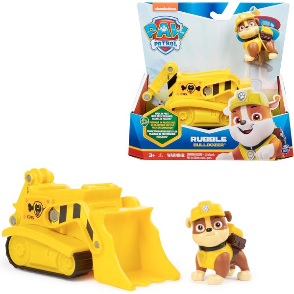 Spin Master 6069057 - La Pat Patrouille Véhicule de chantier avec la figurine de Rubble