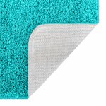 vidaXL Tapis de bain antidérapant avec découpe pour toilette Turquoise