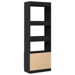 vidaXL Buffet haut 63x33x180 cm noir bois d'ingénierie