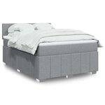 vidaXL Sommier à lattes de lit avec matelas Gris clair 140x190cm Tissu