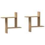 vidaXL Étagères murales 2 Pièces chêne artisanal bois d'ingénierie