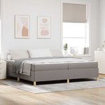 vidaXL Lit à ressorts avec matelas Taupe et blanc 200 x 200 cm tissu