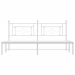 vidaXL Cadre de lit métal sans matelas et tête de lit blanc 183x213 cm