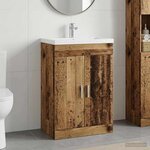 vidaXL Meuble sous lavabo de salle de bain Bois ancien