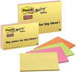 Lot de 4 blocs super sticky meeting notes- 149 x 200 mm orange jaune rose vert post-it