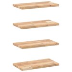 vidaXL Étagères flottantes 4 Pièces 60x20x2 cm acacia massif non traité
